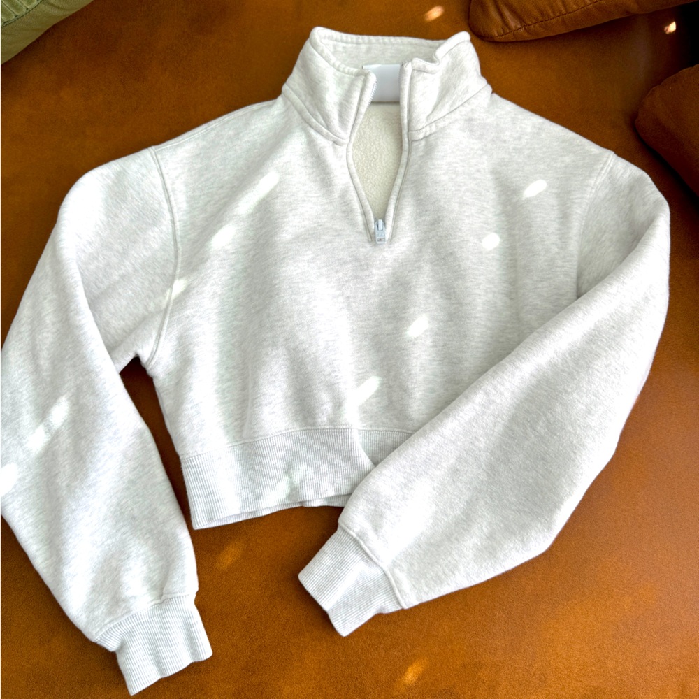 TNA Sweatfleece Perfect Fit Gray Quarterzip 2XS